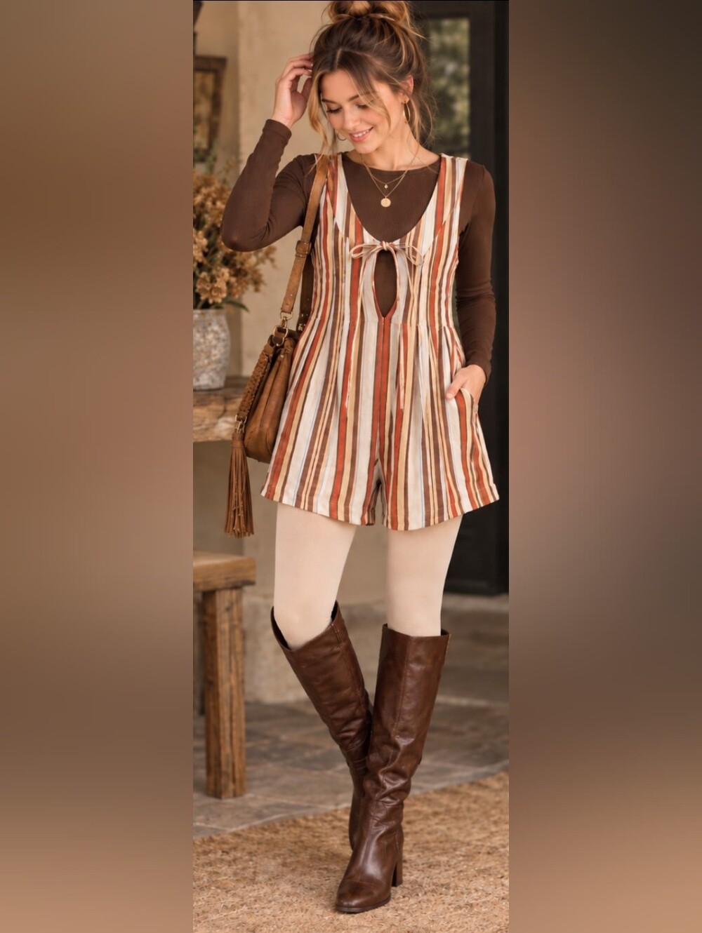 Altar'd State Evie Stripe Romper